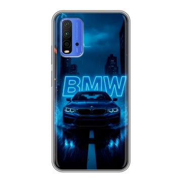 Силиконовый чехол на Xiaomi RedMi 9T с принтом BMW БМВ