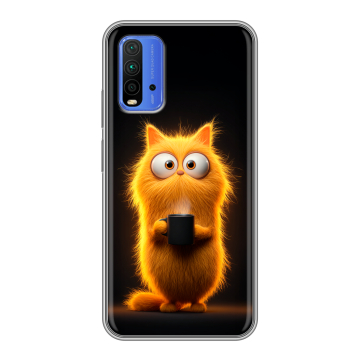 Силиконовый чехол на Xiaomi RedMi 9T с принтом Смешной кот