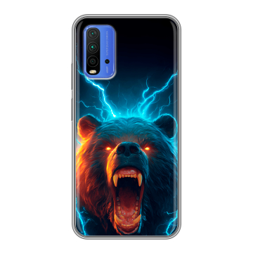 Силиконовый чехол на Xiaomi RedMi 9T с принтом Медведь Силиконовый чехол на Xiaomi RedMi 9T с принтом Медведь