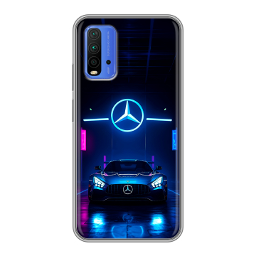 Силиконовый чехол на Xiaomi RedMi 9T с принтом Mercedes Мерседес