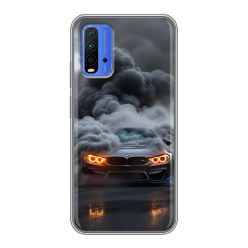 Силиконовый чехол на Xiaomi RedMi 9T с принтом BMW БМВ
