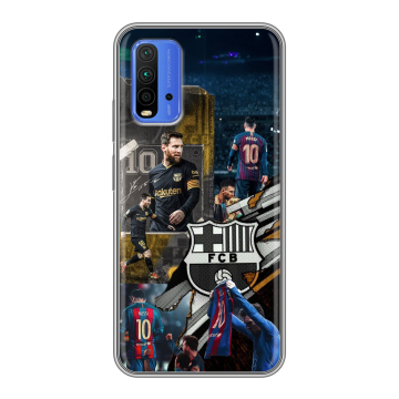 Силиконовый чехол на Xiaomi RedMi 9T с принтом Messi Barcelona