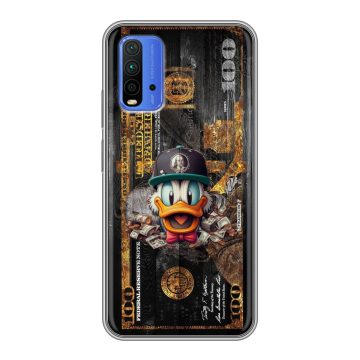 Силиконовый чехол на Xiaomi RedMi 9T с принтом Дональд Дак Доллар