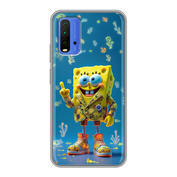 Силиконовый чехол на Xiaomi RedMi 9T с принтом Спанч боб Спанчбоб Силиконовый чехол на Xiaomi RedMi 9T с принтом Спанч боб Спанчбоб