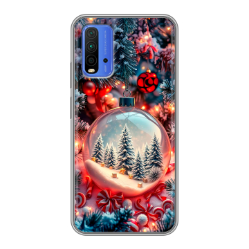 Силиконовый чехол на Xiaomi RedMi 9T с принтом Новый год Силиконовый чехол на Xiaomi RedMi 9T с принтом Новый год