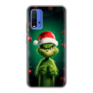 Силиконовый чехол на Xiaomi RedMi 9T с принтом Гринч Новый год Рождество Силиконовый чехол на Xiaomi RedMi 9T с принтом Гринч Новый год Рождество