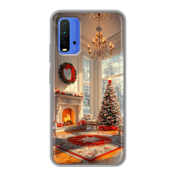 Силиконовый чехол на Xiaomi RedMi 9T с принтом Новый год Силиконовый чехол на Xiaomi RedMi 9T с принтом Новый год