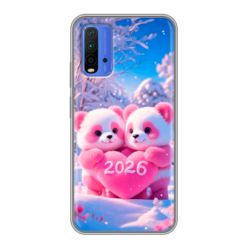 Силиконовый чехол на Xiaomi RedMi 9T с принтом Новый год Силиконовый чехол на Xiaomi RedMi 9T с принтом Новый год