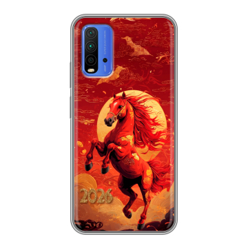 Силиконовый чехол на Xiaomi RedMi 9T с принтом Новый год Силиконовый чехол на Xiaomi RedMi 9T с принтом Новый год