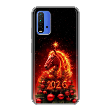 Силиконовый чехол на Xiaomi RedMi 9T с принтом Новый год Силиконовый чехол на Xiaomi RedMi 9T с принтом Новый год