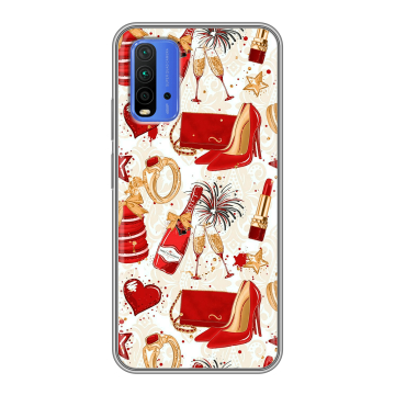 Силиконовый чехол на Xiaomi RedMi 9T с принтом Новый год Силиконовый чехол на Xiaomi RedMi 9T с принтом Новый год