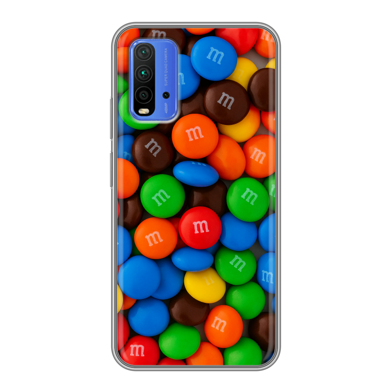 Силиконовый чехол на Xiaomi RedMi 9T с принтом Конфеты Силиконовый чехол на Xiaomi RedMi 9T с принтом Конфеты