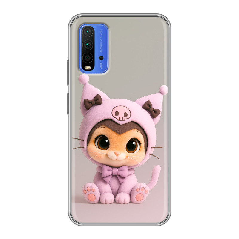 Силиконовый противоударный чехол на Xiaomi RedMi 9T с принтом Куроми Kuromi Силиконовый противоударный чехол на Xiaomi RedMi 9T с принтом Куроми Kuromi