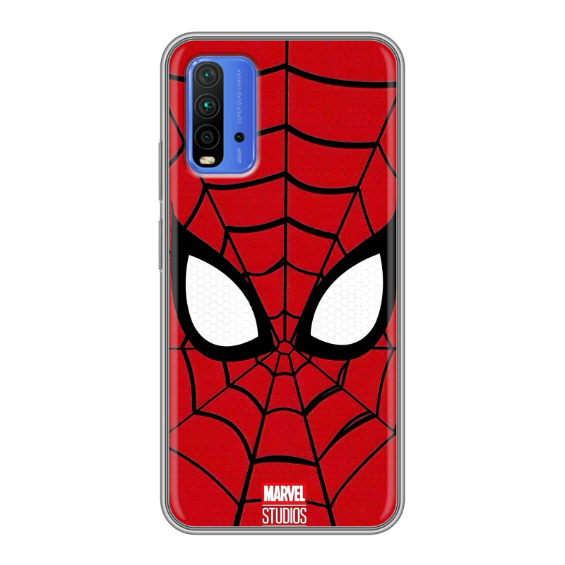 Силиконовый чехол на Xiaomi RedMi 9T с принтом человек паук spiderman Силиконовый чехол на Xiaomi RedMi 9T с принтом человек паук spiderman