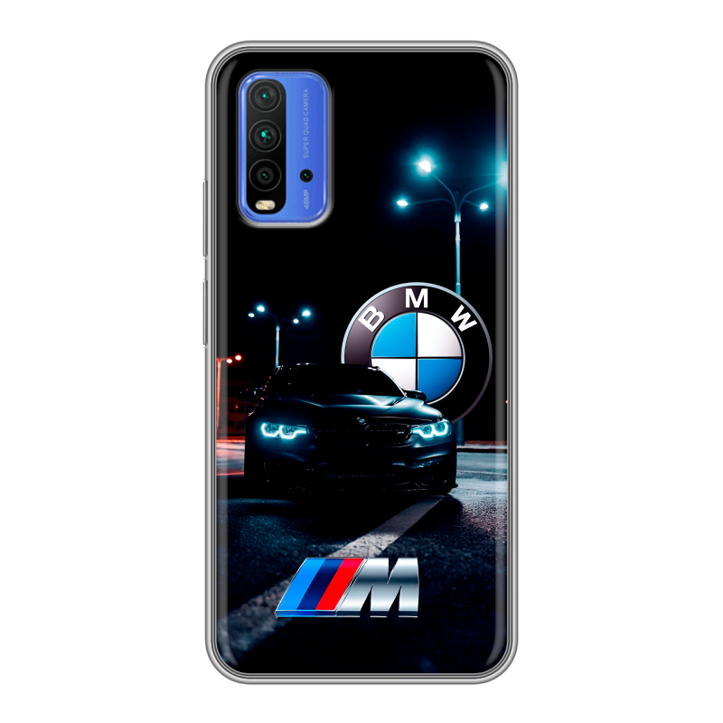 Силиконовый чехол на Xiaomi RedMi 9T с принтом БМВ BMW Силиконовый чехол на Xiaomi RedMi 9T с принтом БМВ BMW