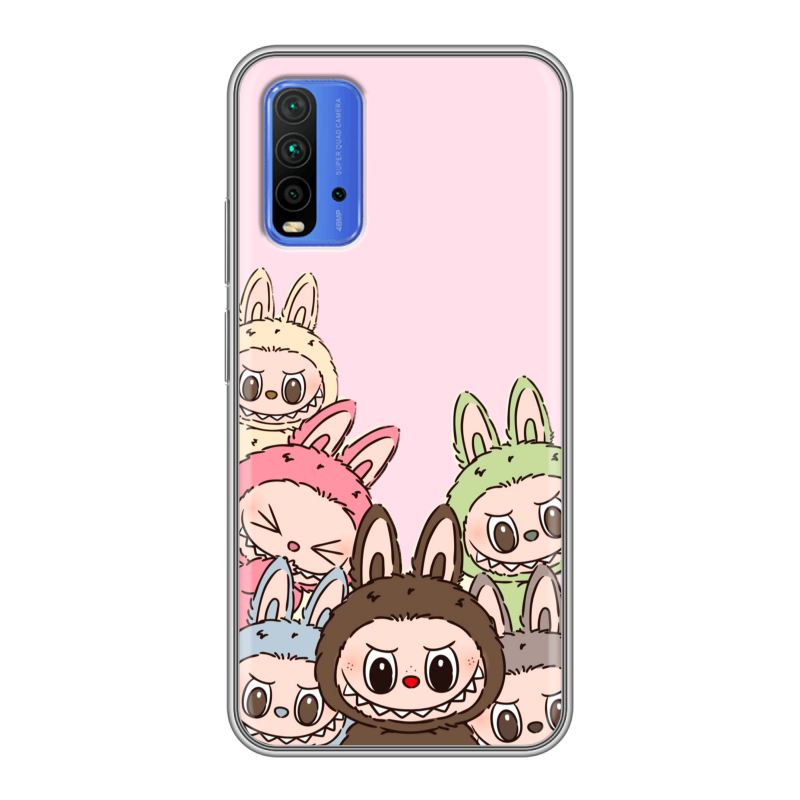 Силиконовый чехол на Xiaomi RedMi 9T с принтом Лабубу Силиконовый чехол на Xiaomi RedMi 9T с принтом Лабубу