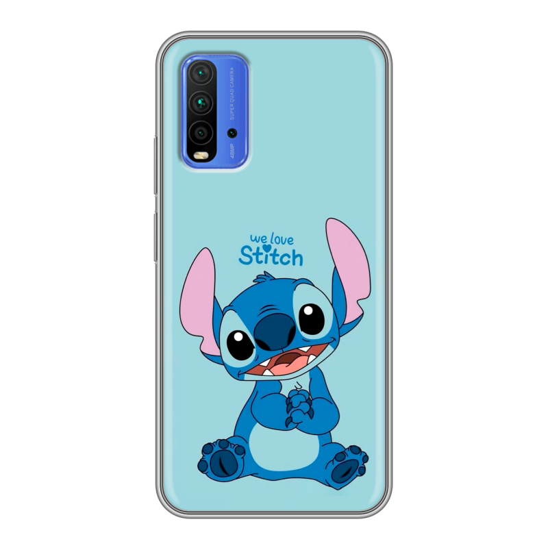 Силиконовый противоударный чехол на Xiaomi RedMi 9T с принтом Лило и Стич Силиконовый противоударный чехол на Xiaomi RedMi 9T с принтом Лило и Стич