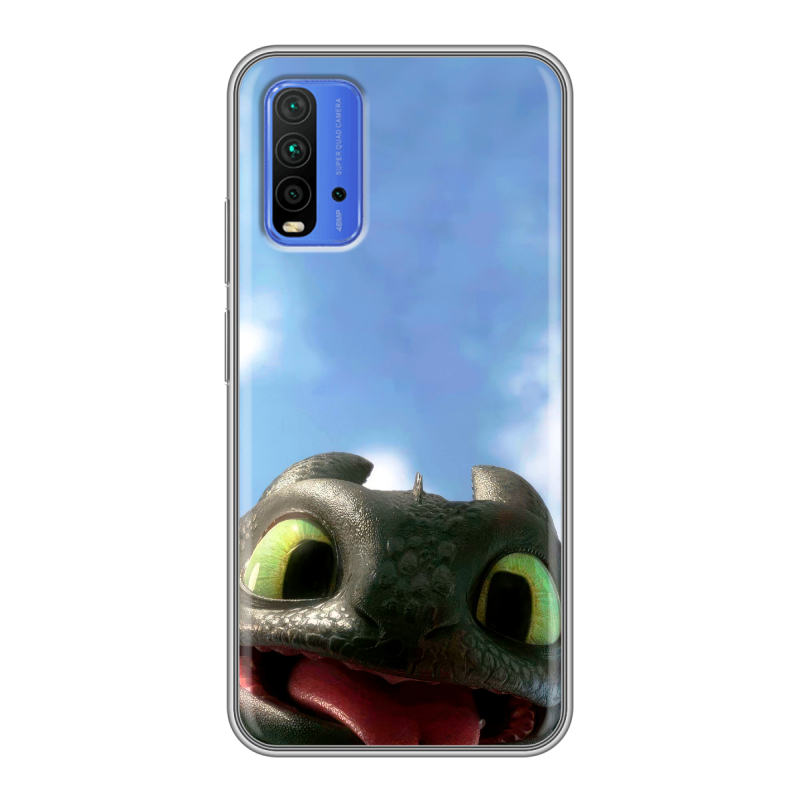 Силиконовый противоударный чехол на Xiaomi RedMi 9T с принтом Как приручить дракона Силиконовый противоударный чехол на Xiaomi RedMi 9T с принтом Как приручить дракона