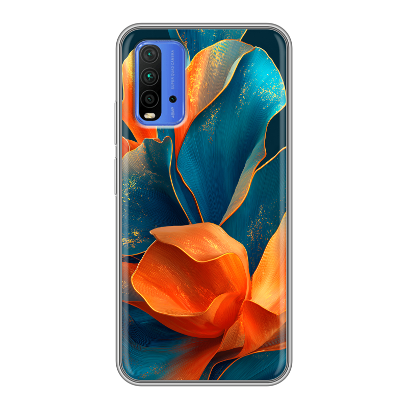 Силиконовый чехол на Xiaomi RedMi 9T с принтом Цветы Силиконовый чехол на Xiaomi RedMi 9T с принтом Цветы