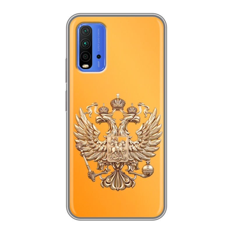Силиконовый чехол на Xiaomi RedMi 9T с принтом Герб Флаг России Силиконовый чехол на Xiaomi RedMi 9T с принтом Герб Флаг России