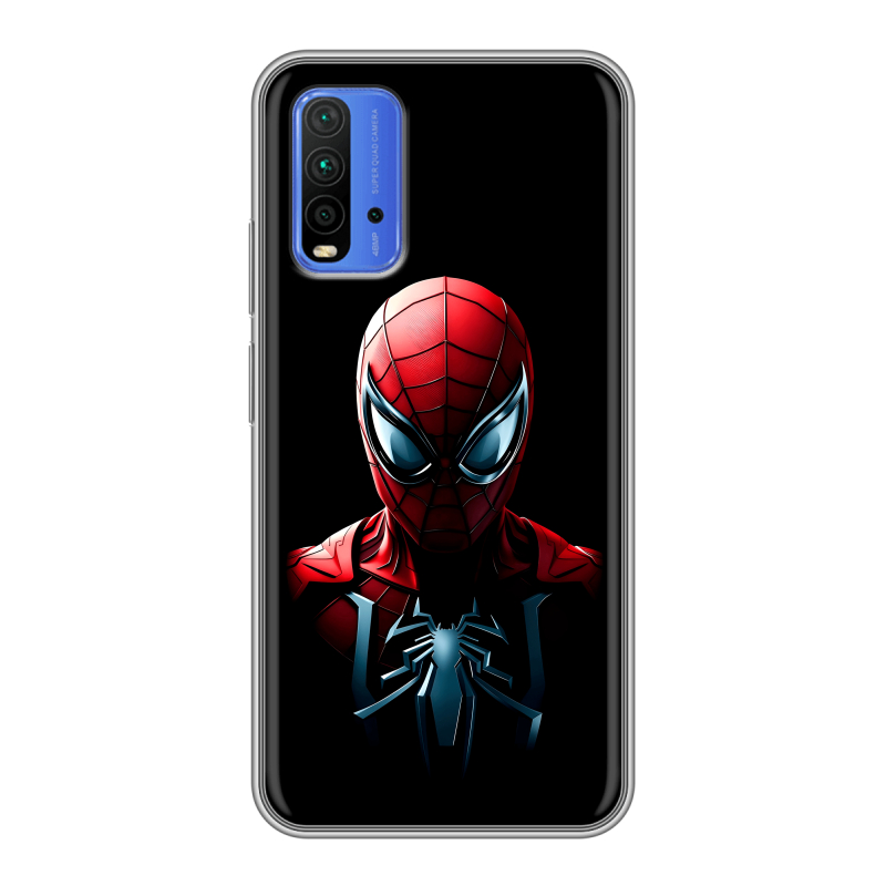 Силиконовый противоударный чехол на Xiaomi RedMi 9T с принтом Spiderman Человек паук Силиконовый противоударный чехол на Xiaomi RedMi 9T с принтом Spiderman Человек паук