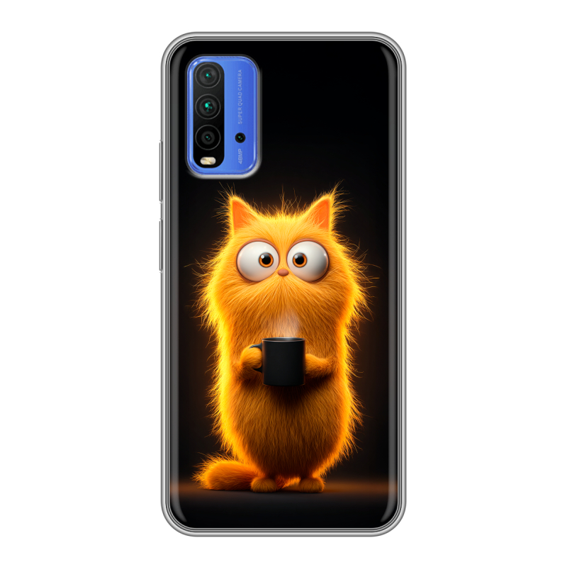 Силиконовый чехол на Xiaomi RedMi 9T с принтом Смешной кот Силиконовый чехол на Xiaomi RedMi 9T с принтом Смешной кот