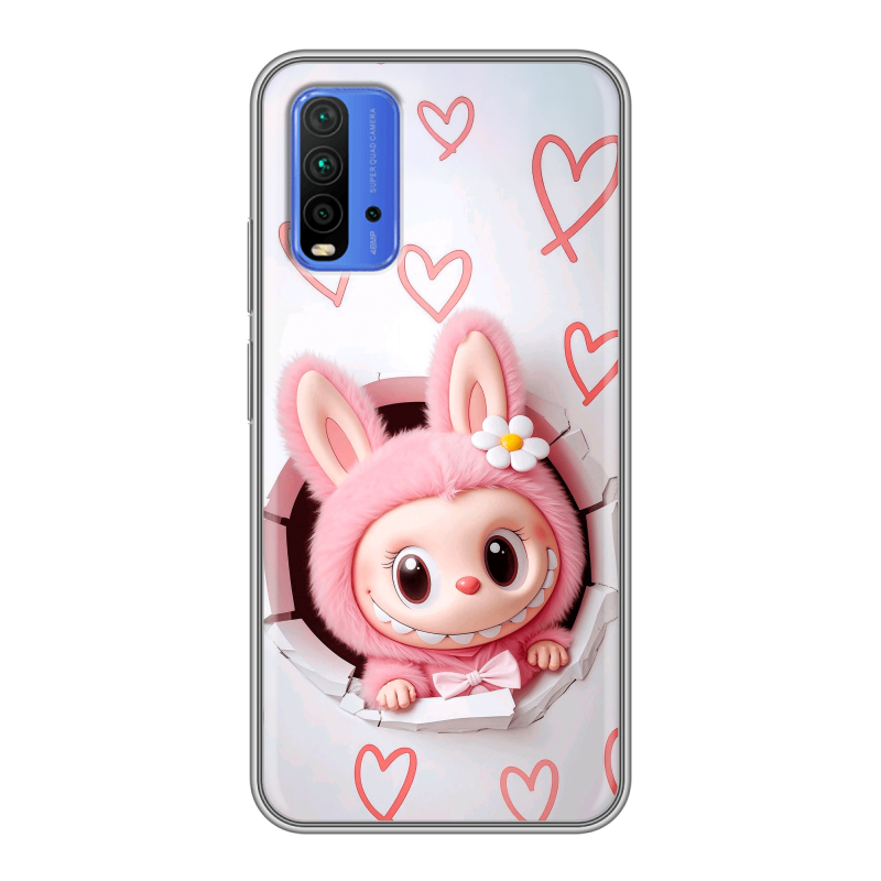 Силиконовый чехол на Xiaomi RedMi 9T с принтом Labubu Лабубу Силиконовый чехол на Xiaomi RedMi 9T с принтом Labubu Лабубу