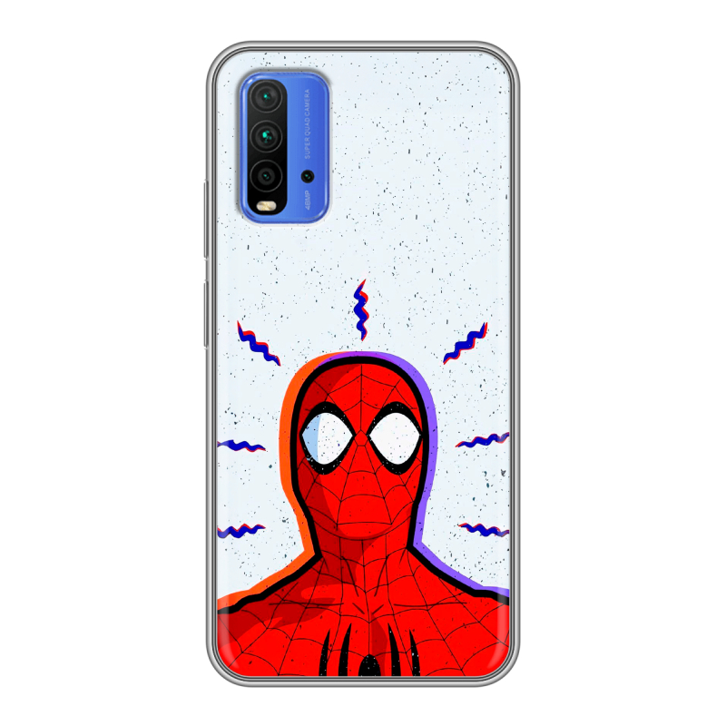 Силиконовый чехол на Xiaomi RedMi 9T с принтом Spiderman Человек паук Силиконовый чехол на Xiaomi RedMi 9T с принтом Spiderman Человек паук