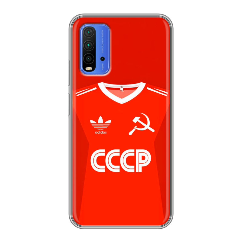 Силиконовый противоударный чехол на Xiaomi RedMi 9T с принтом Флаг Герб СССР Силиконовый противоударный чехол на Xiaomi RedMi 9T с принтом Флаг Герб СССР