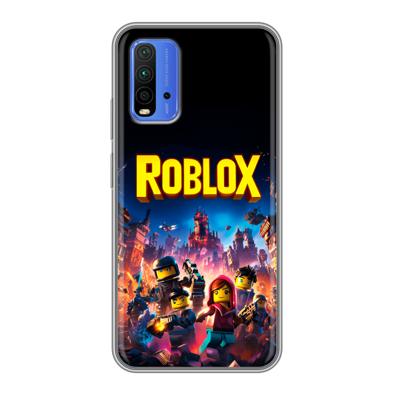 Силиконовый противоударный чехол на Xiaomi RedMi 9T с принтом Roblox Роблокс Силиконовый противоударный чехол на Xiaomi RedMi 9T с принтом Roblox Роблокс
