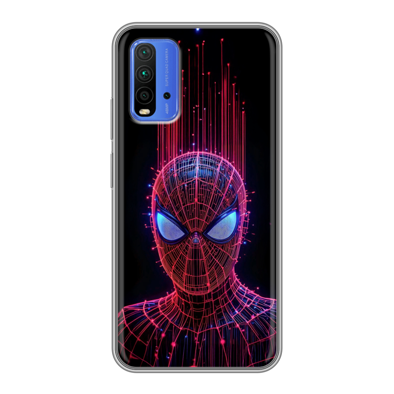 Силиконовый противоударный чехол на Xiaomi RedMi 9T с принтом Spiderman Человек паук Силиконовый противоударный чехол на Xiaomi RedMi 9T с принтом Spiderman Человек паук