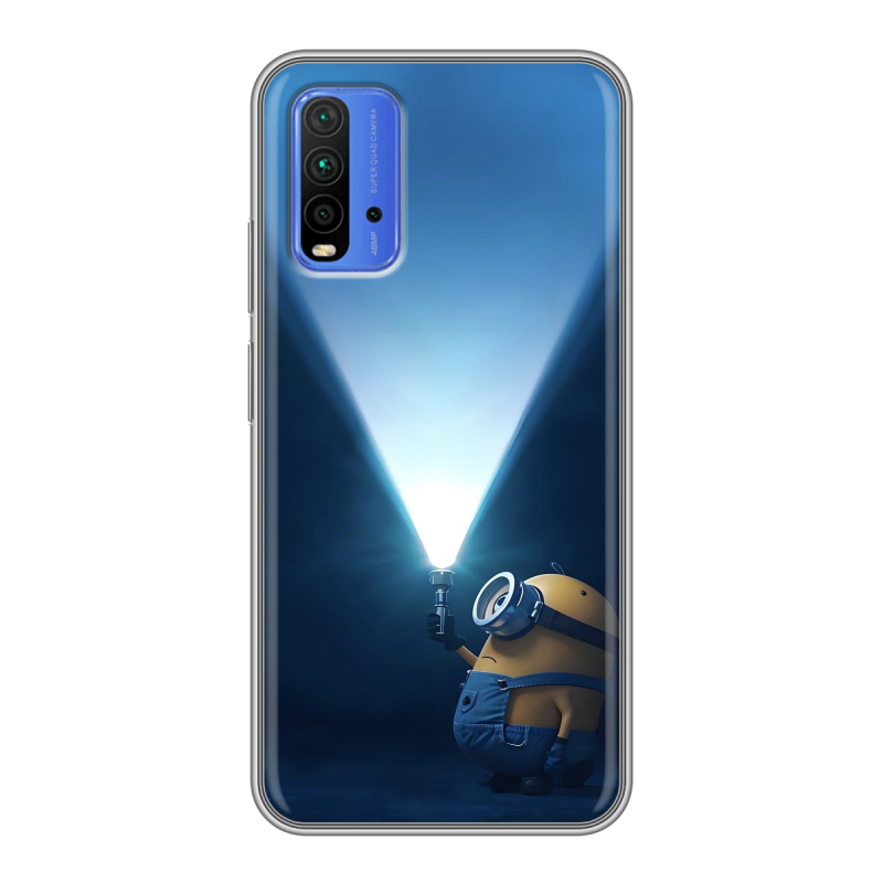 Силиконовый противоударный чехол на Xiaomi RedMi 9T с принтом Миньоны Силиконовый противоударный чехол на Xiaomi RedMi 9T с принтом Миньоны