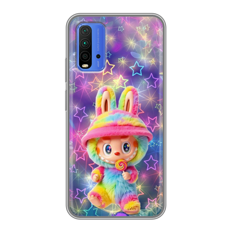 Силиконовый чехол на Xiaomi RedMi 9T с принтом Labubu Лабубу Силиконовый чехол на Xiaomi RedMi 9T с принтом Labubu Лабубу