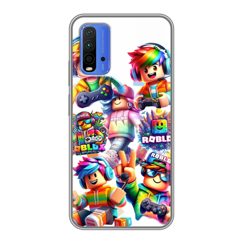 Силиконовый чехол на Xiaomi RedMi 9T с принтом Roblox Роблокс Силиконовый чехол на Xiaomi RedMi 9T с принтом Roblox Роблокс