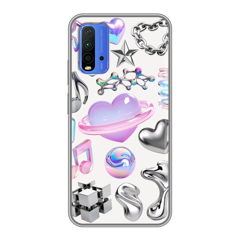 Силиконовый чехол на Xiaomi RedMi 9T с принтом Y2K Силиконовый чехол на Xiaomi RedMi 9T с принтом Y2K