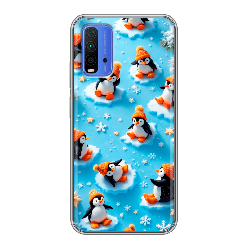 Силиконовый чехол на Xiaomi RedMi 9T с принтом Новый год Силиконовый чехол на Xiaomi RedMi 9T с принтом Новый год