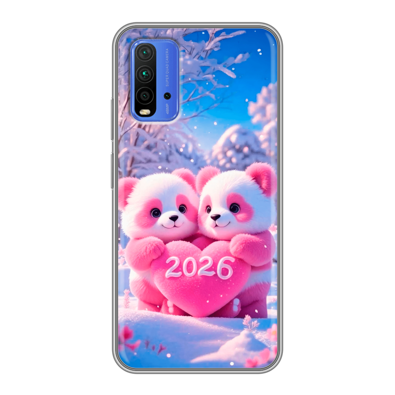 Силиконовый чехол на Xiaomi RedMi 9T с принтом Новый год Силиконовый чехол на Xiaomi RedMi 9T с принтом Новый год