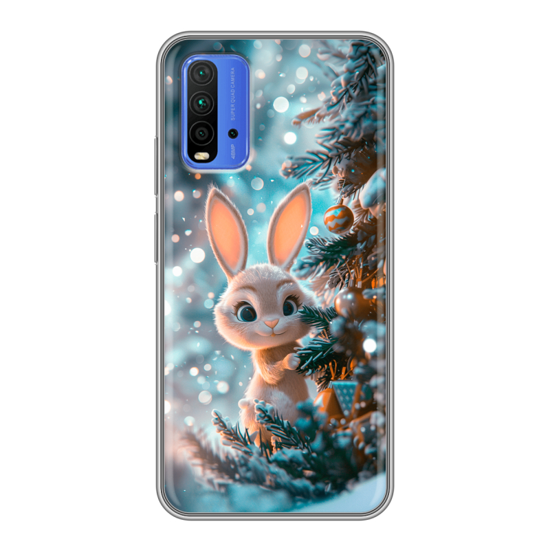 Силиконовый противоударный чехол на Xiaomi RedMi 9T с принтом Новый год Силиконовый противоударный чехол на Xiaomi RedMi 9T с принтом Новый год