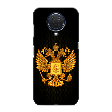 Силиконовый чехол на Nokia G20 с принтом Герб России желтый