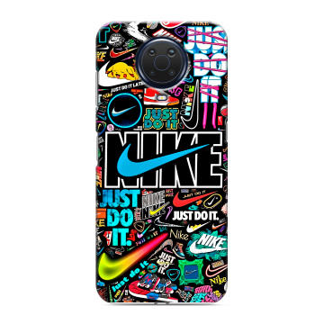 Силиконовый чехол на Nokia G20 с принтом найк nike черный