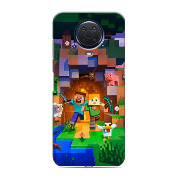 Силиконовый чехол на Nokia G20 с принтом Майнкрафт Minecraft