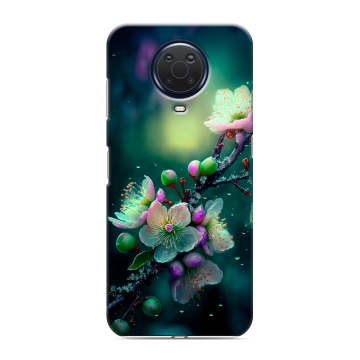 Силиконовый чехол на Nokia G20 с принтом Цветы и мрамор Силиконовый чехол на Nokia G20 с принтом Цветы и мрамор