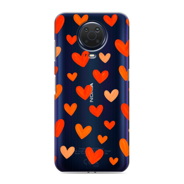 Силиконовый чехол на Nokia G20 с принтом Сердечки Силиконовый чехол на Nokia G20 с принтом Сердечки
