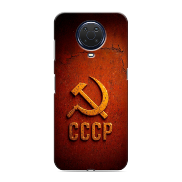 Силиконовый чехол на Nokia G20 с принтом Флаг Герб СССР Силиконовый чехол на Nokia G20 с принтом Флаг Герб СССР