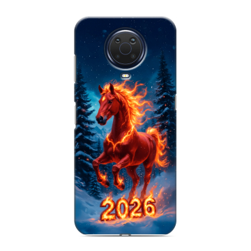 Силиконовый чехол на Nokia G20 с принтом Новый год коня Силиконовый чехол на Nokia G20 с принтом Новый год коня