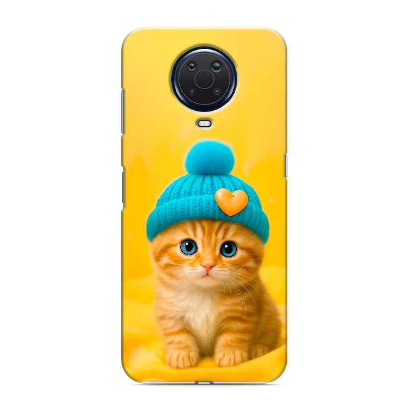 Силиконовый чехол на Nokia G20 с принтом Котенок в шапке Силиконовый чехол на Nokia G20 с принтом Котенок в шапке