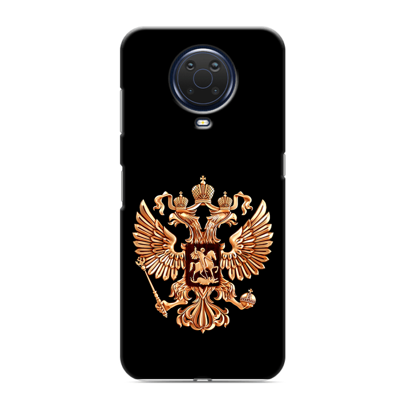 Силиконовый чехол на Nokia G20 с принтом Герб России золотой Силиконовый чехол на Nokia G20 с принтом Герб России золотой