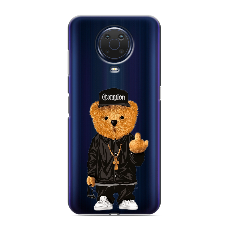 Силиконовый противоударный чехол на Nokia G20 с принтом Мишка Силиконовый противоударный чехол на Nokia G20 с принтом Мишка