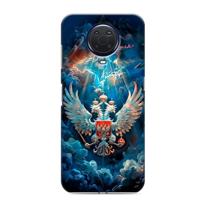 Силиконовый чехол на Nokia G20 с принтом Герб флаг России Силиконовый чехол на Nokia G20 с принтом Герб флаг России