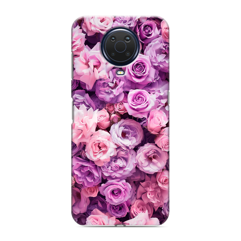 Силиконовый чехол на Nokia G20 с принтом лавандовые розы Силиконовый чехол на Nokia G20 с принтом лавандовые розы